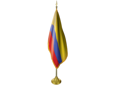 Colombia Indoor Presentation Flagpole Set - 11' Gold Pole