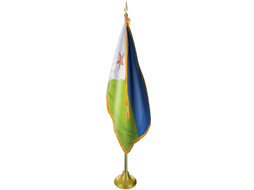 Djibouti Indoor Presentation Flagpole Set - 11' Gold Pole