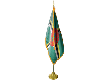 Dominica Indoor Presentation Flagpole Set - 11' Gold Pole