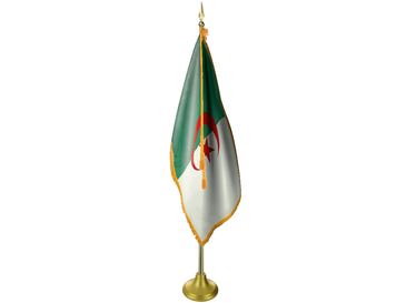 Algeria Indoor Presentation Flagpole Set - 11' Gold Pole