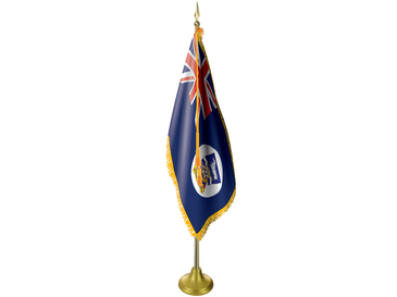Falkland Islands Indoor Presentation Flagpole Set - 11' Gold Pole