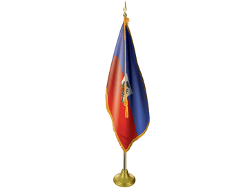 Haiti Indoor Presentation Flagpole Set - 11' Gold Pole