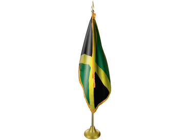 Jamaica Indoor Presentation Flagpole Set - 11' Gold Pole