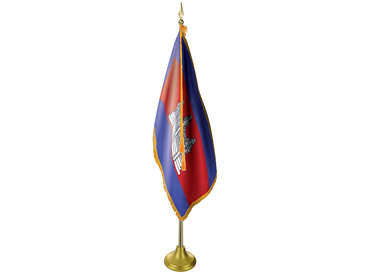 Cambodia Indoor Presentation Flagpole Set - 11' Gold Pole