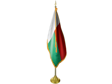 Madagascar Indoor Presentation Flagpole Set - 11' Gold Pole