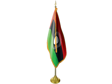 Malawi Indoor Presentation Flagpole Set - 11' Gold Pole