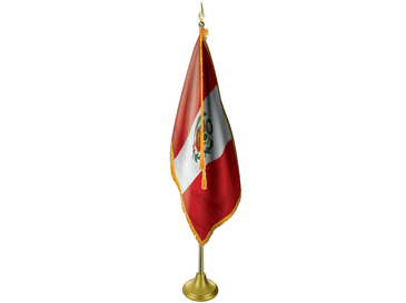Peru Indoor Presentation Flagpole Set - 11' Gold Pole