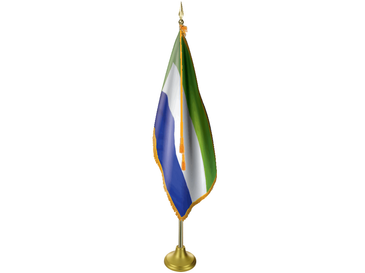 Sierra Leone Indoor Presentation Flagpole Set - 11' Gold Pole