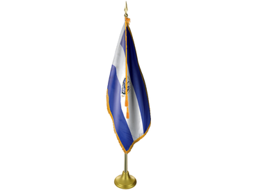 El Salvador Indoor Presentation Flagpole Set - 11' Gold Pole