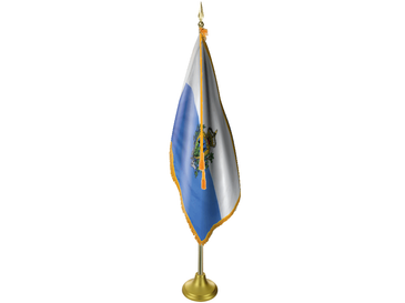 San Marino Indoor Presentation Flagpole Set - 11' Gold Pole