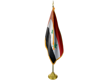 Syria Indoor Presentation Flagpole Set - 11' Gold Pole