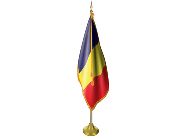 Chad Indoor Presentation Flagpole Set - 11' Gold Pole