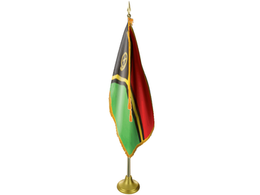 Vanuatu Indoor Presentation Flagpole Set - 11' Gold Pole