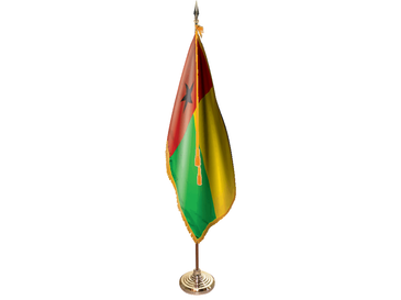 Guinea-Bissau Indoor Presentation Flagpole Set - Oak Pole