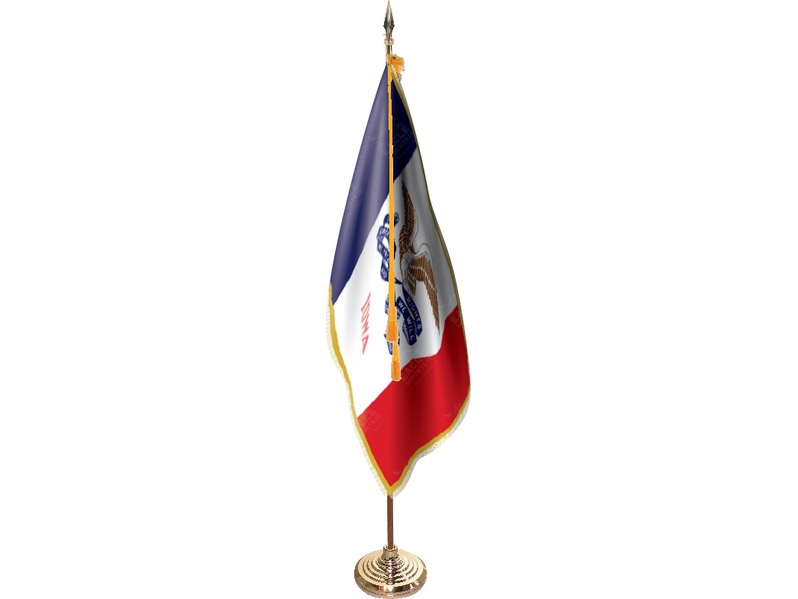 Iowa Indoor Presentation Flagpole Set