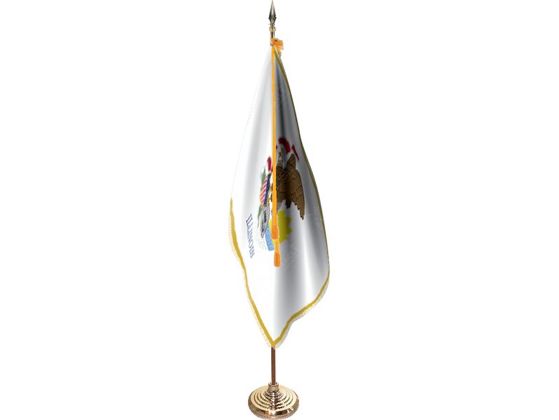 Illinois Indoor Presentation Flagpole Set