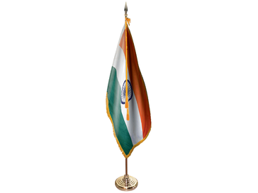 India Indoor Presentation Flagpole Set - Oak Pole