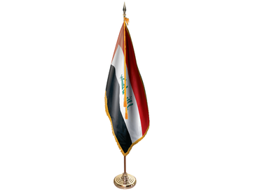 Iraq Indoor Presentation Flagpole Set - Oak Pole