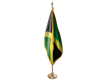 Jamaica Indoor Presentation Flagpole Set - Oak Pole