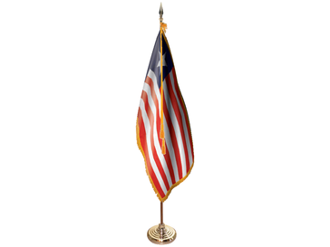 Liberia Indoor Presentation Flagpole Set - Oak Pole
