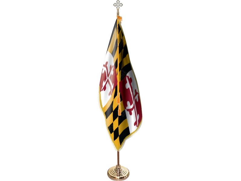 Maryland Indoor Presentation Flagpole Set