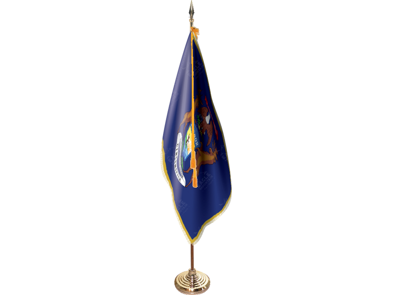 Michigan Indoor Presentation Flagpole Set