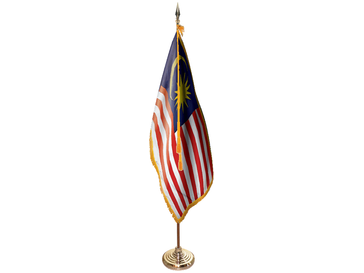 Malaysia Indoor Presentation Flagpole Set - Oak Pole