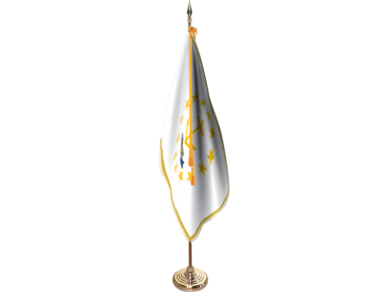 Rhode Island Indoor Presentation Flagpole Set