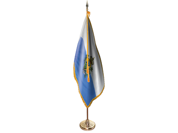 San Marino Indoor Presentation Flagpole Set - Oak Pole
