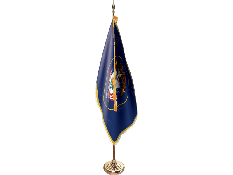 Historical Utah Indoor Presentation Flagpole Set