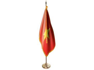 Vietnam Indoor Presentation Flagpole Set - Oak Pole