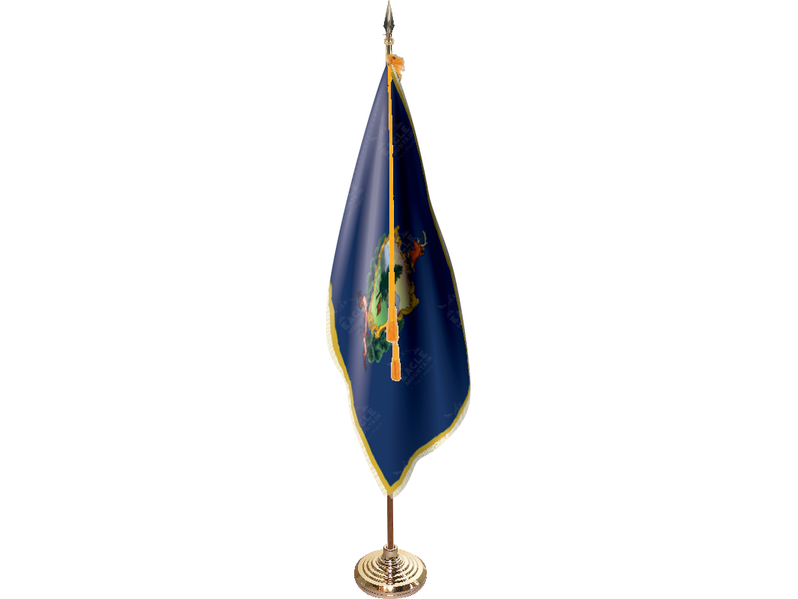 Vermont Indoor Presentation Flagpole Set