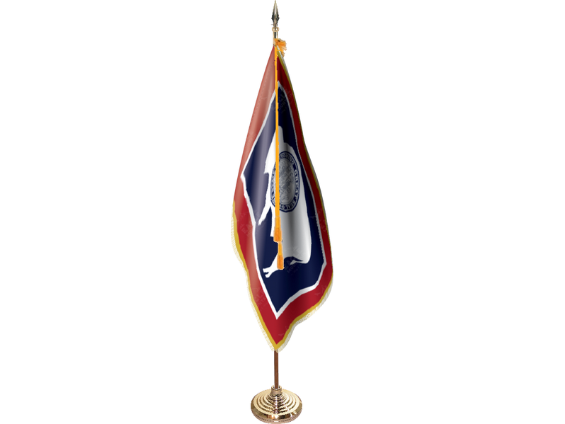 Wyoming Indoor Presentation Flagpole Set