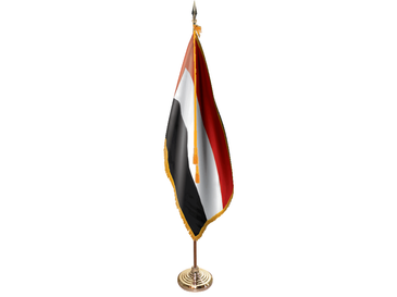 Yemen Indoor Presentation Flagpole Set - Oak Pole