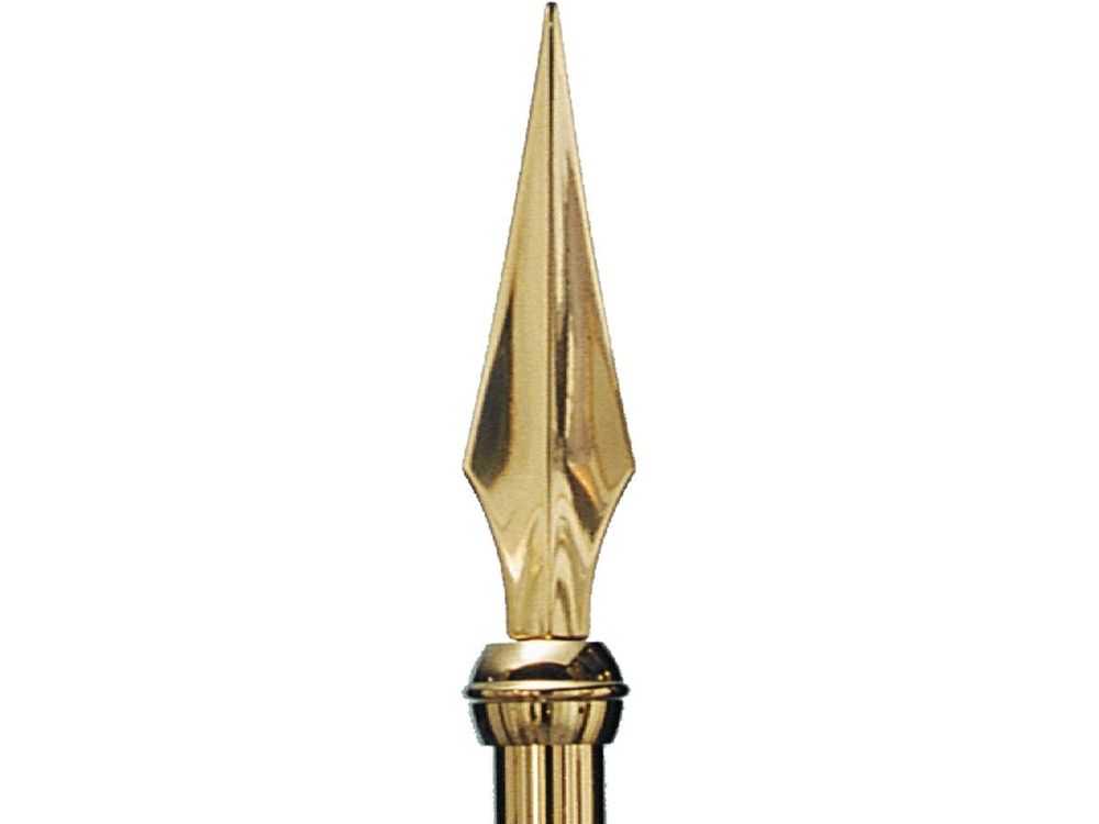 7" Gold Staff Spear Ornament