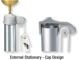 External Halyard Stationary Trucks - Cap Style