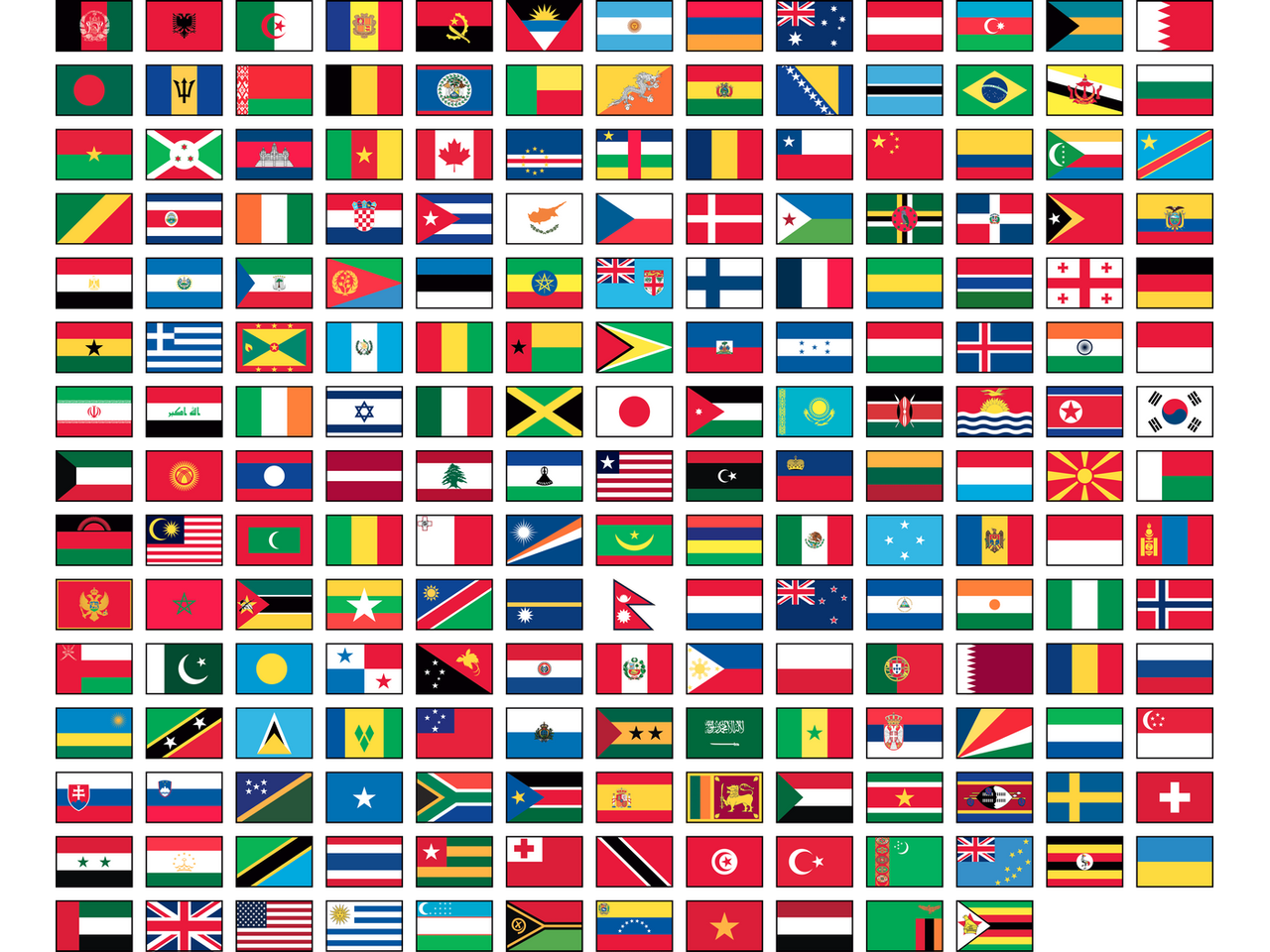 193 Member Complete U.N. Flag Set for Indoor Use