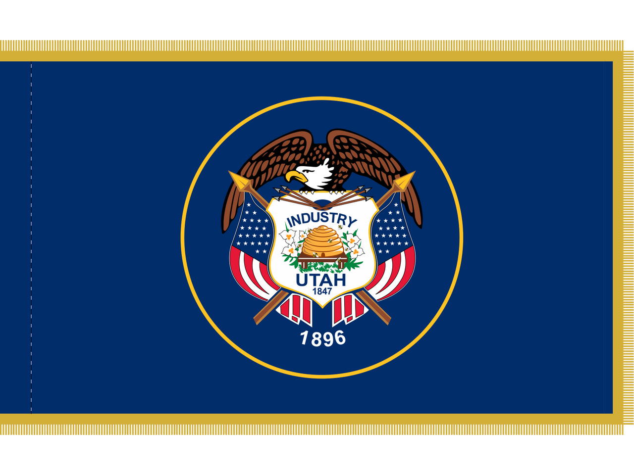Historical Utah Indoor Presentation Flagpole Set
