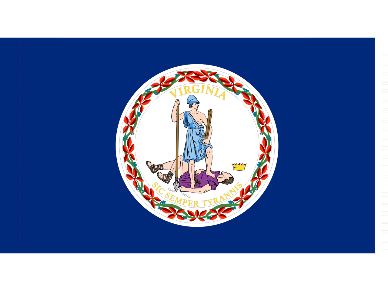 Virginia Indoor Presentation Flagpole Set