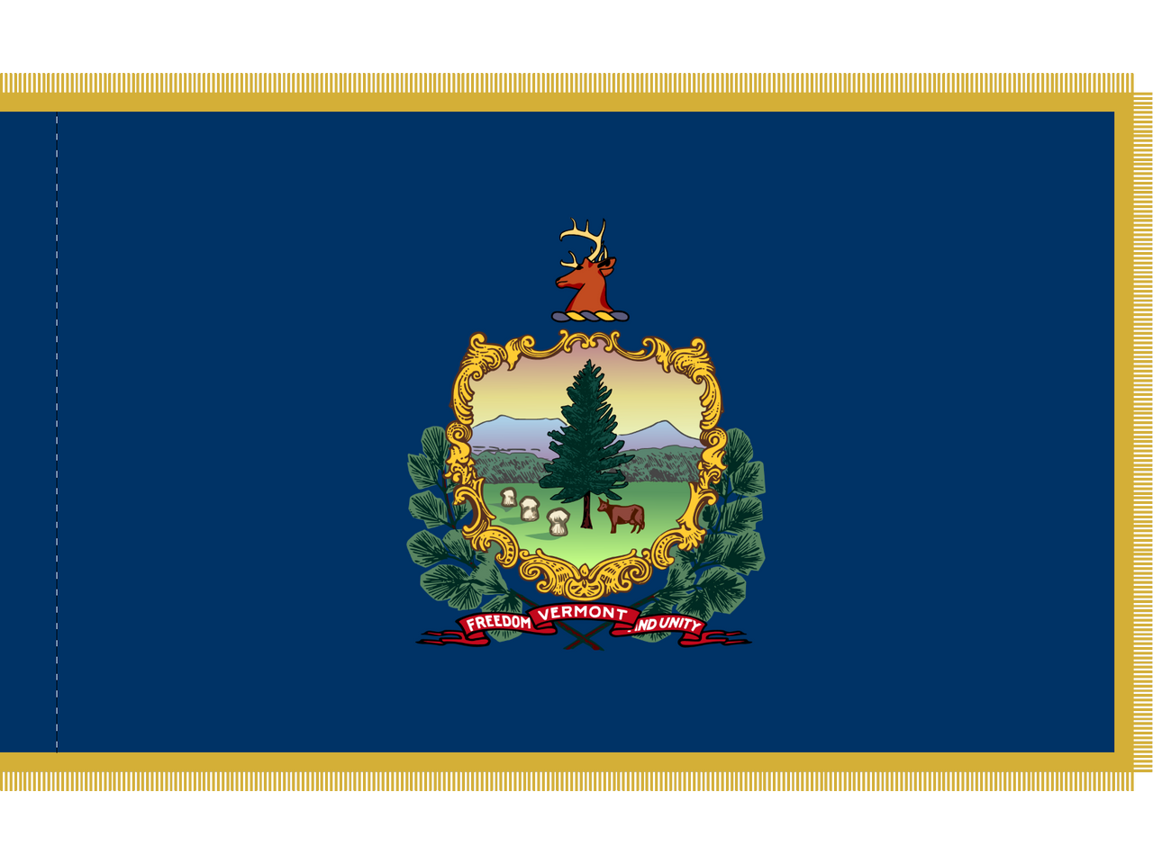 Vermont Indoor Presentation Flagpole Set
