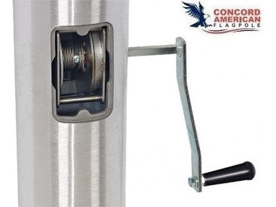 Internal Halyard Cable-Based Flagpole Winches