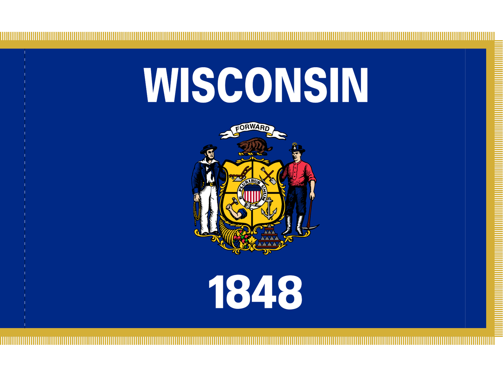 Wisconsin Flag for Indoor Use