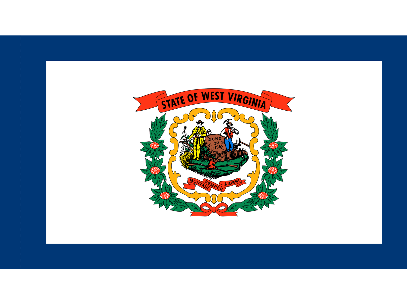 West Virginia Flag for Indoor Use