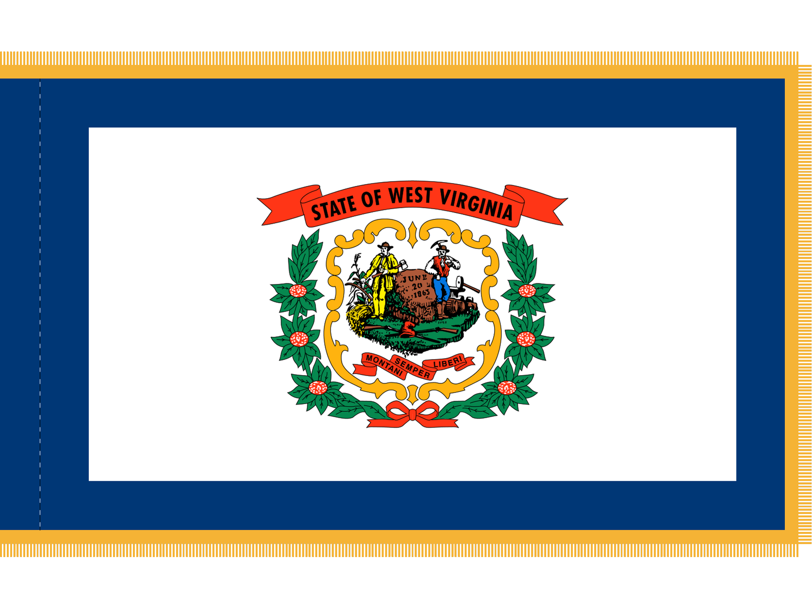 West Virginia Flag for Indoor Use