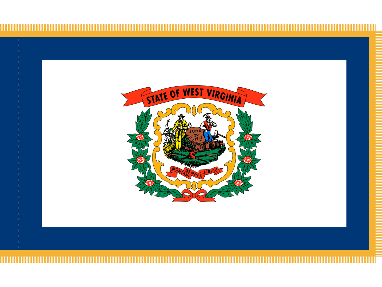 West Virginia Indoor Presentation Flagpole Set