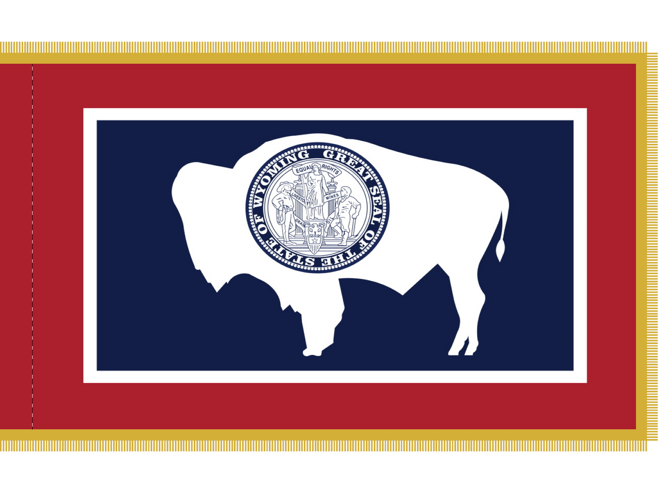 Wyoming Indoor Presentation Flagpole Set