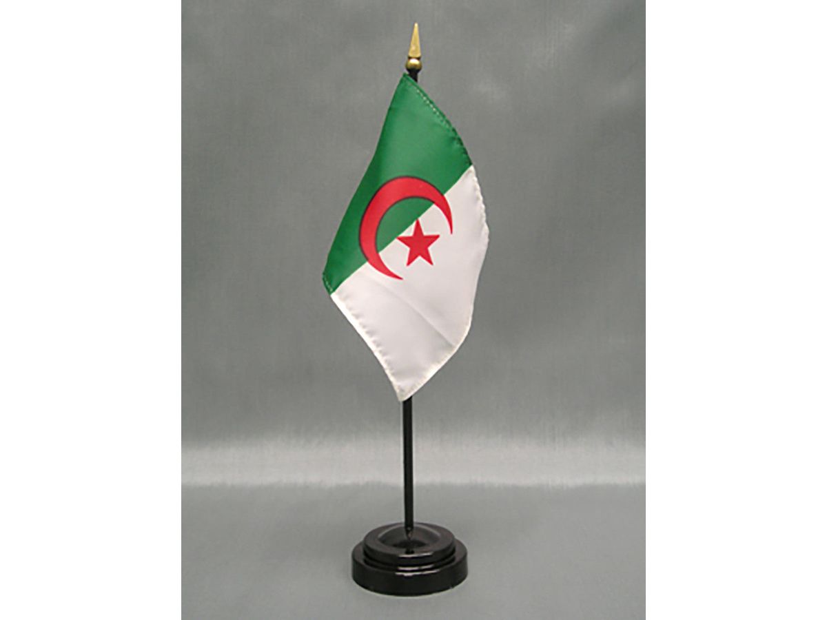 Algeria 4" x 6" Stick Flag - 12 Pack