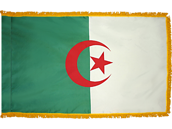 Algeria Indoor Presentation Flagpole Set - Oak Pole