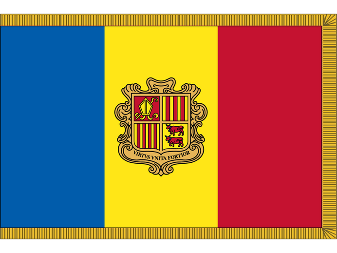 Andorra Indoor Presentation Flagpole Set - 11' Gold Pole