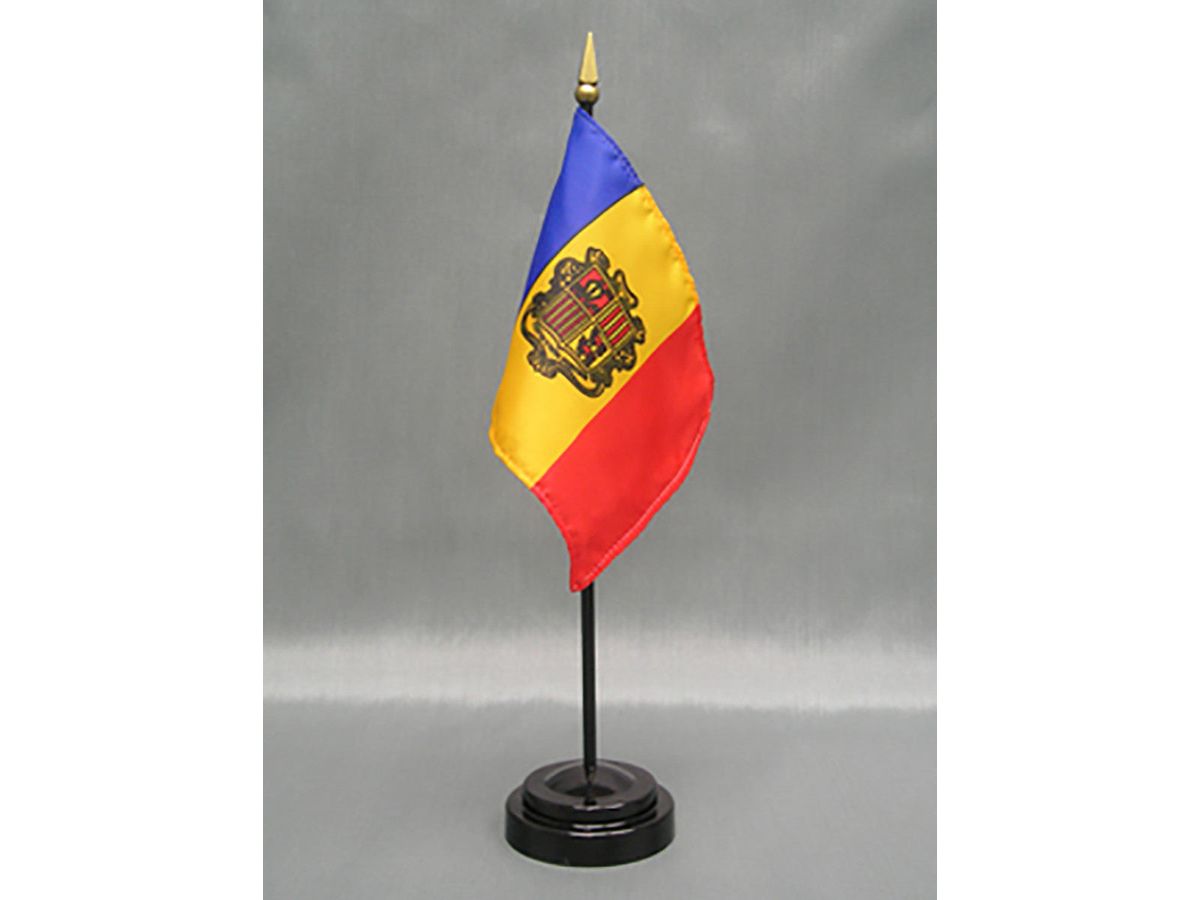 Andorra 4" x 6" Stick Flag - 12 Pack